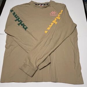 Kappa Beige Long Sleeve Tee with Green and Yellow Accents